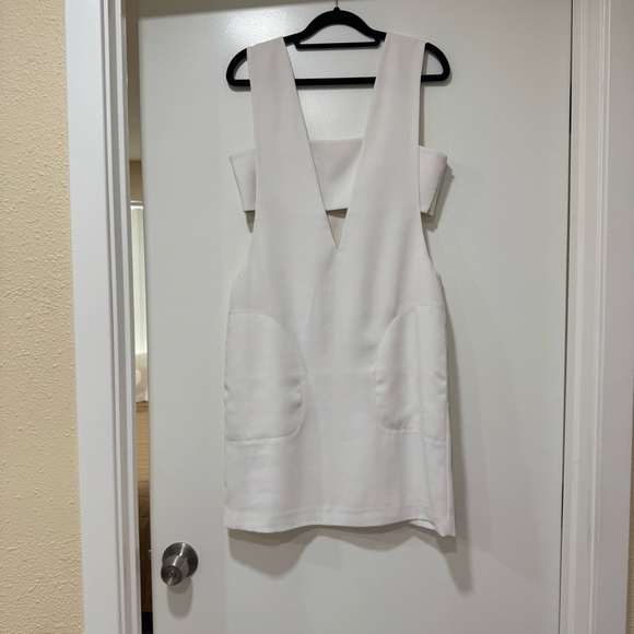Alexander Wang White Bandeau Cutout Dress Sleeveless Mini Size Small Pockets - Picture 1 of 11